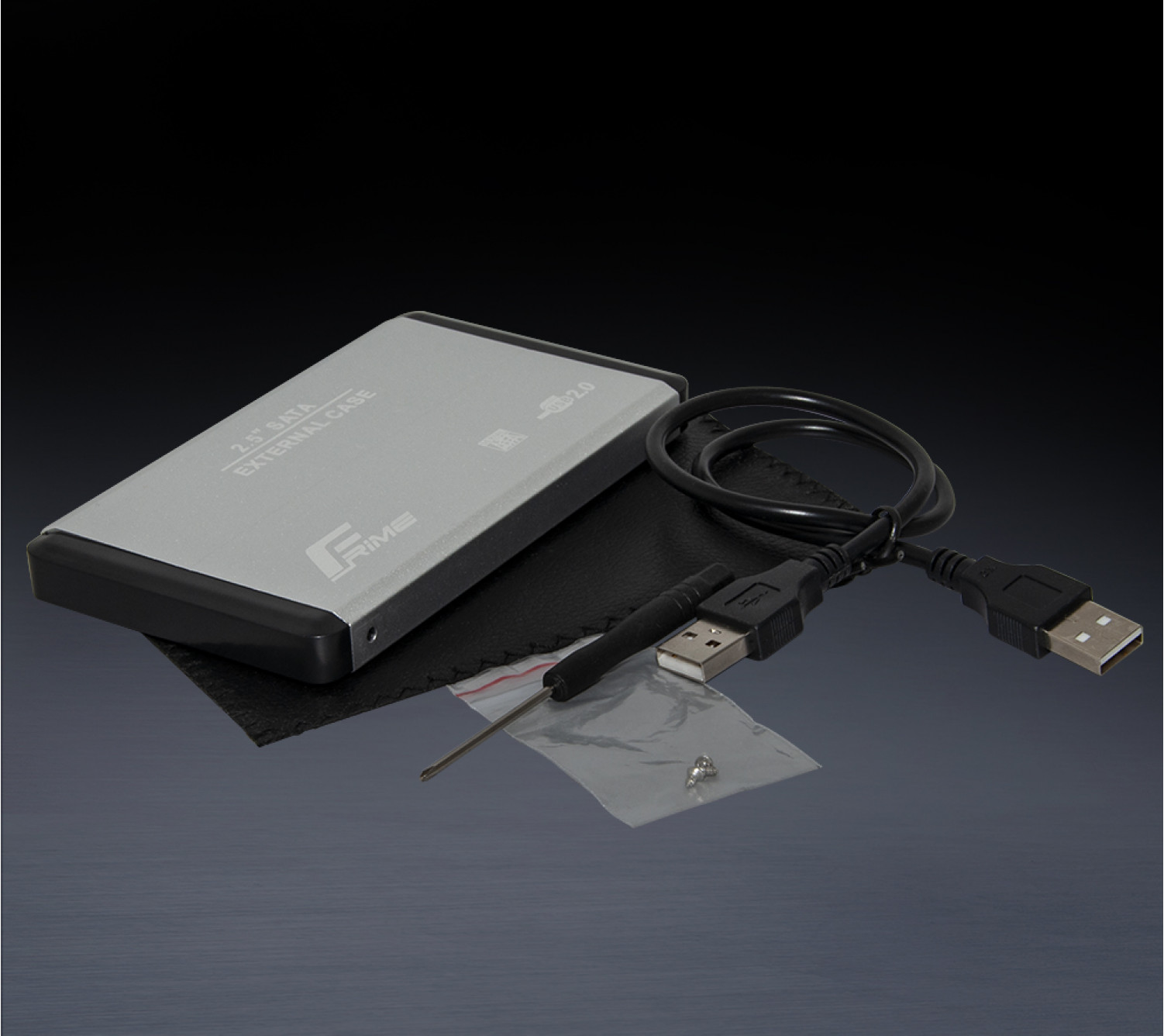 Внешний карман Frime для 2.5" SATA HDD/SSD Metal USB 2.0 Silver 