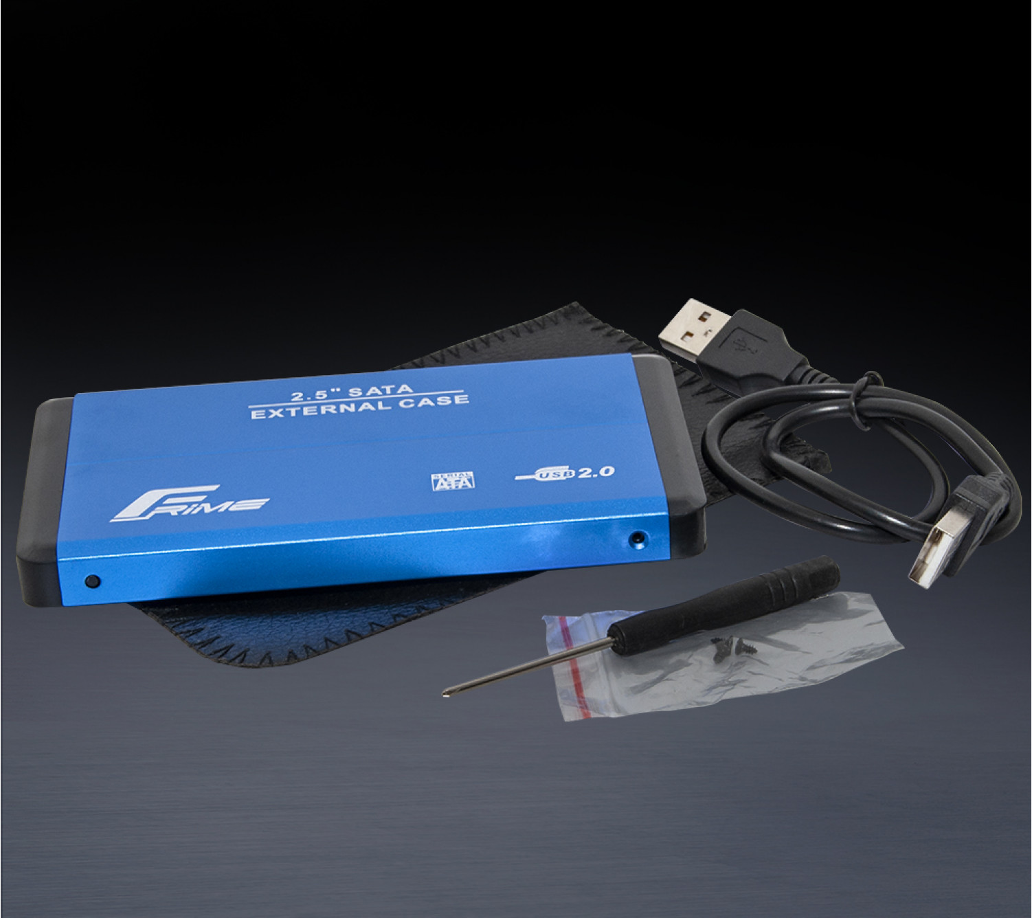 Зовнішня кишеня Frime для 2.5" SATA HDD/SSD Metal USB 2.0 Blue 