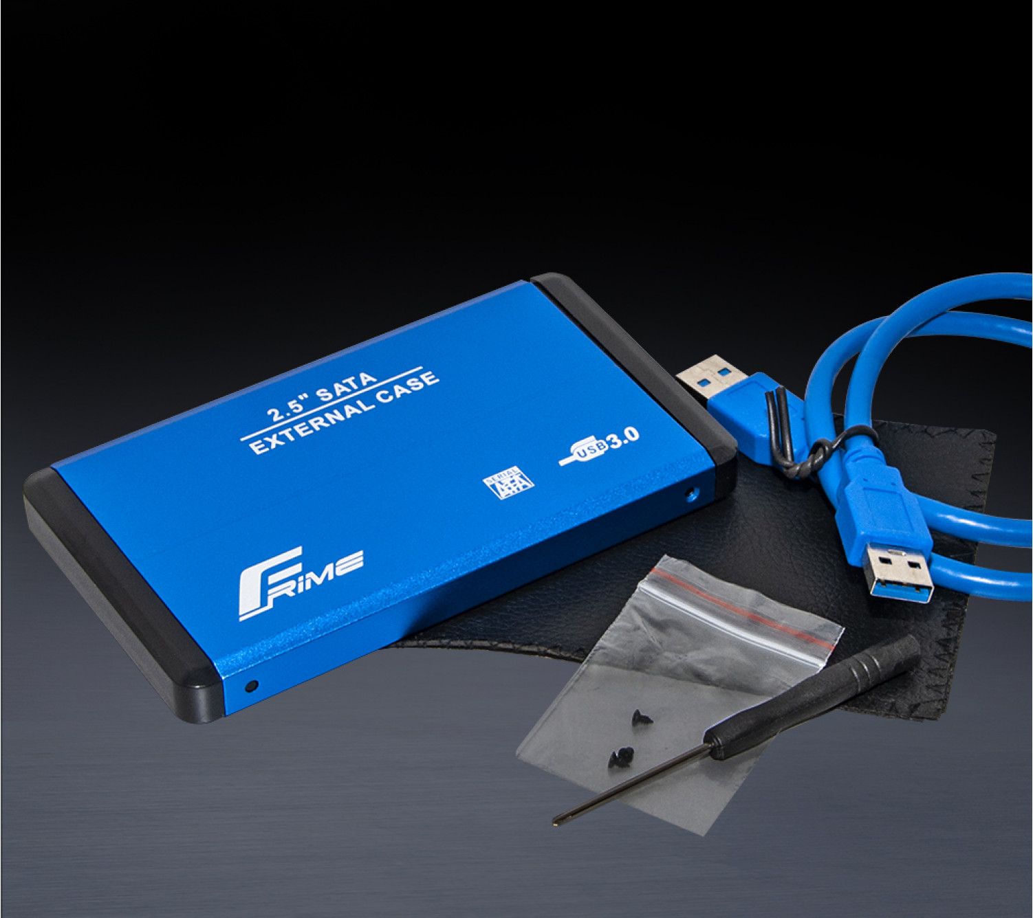 Внешний карман Frime для 2.5" SATA HDD/SSD Metal USB 3.0 Blue 