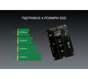 Плата розширення Frime PCI-E x16 to 4 x M.2 (M Key), PLX8747