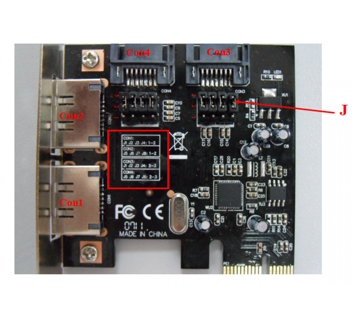 Плата розширення Frime PCI-E to 2xeSata+2xSata III 2 внутр. канала, Chip: asmedia ASM1061