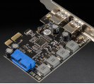Плата розширення Frime PCI-E to USB3.0 (2 порти) 3A/порт+19pin NEC720201